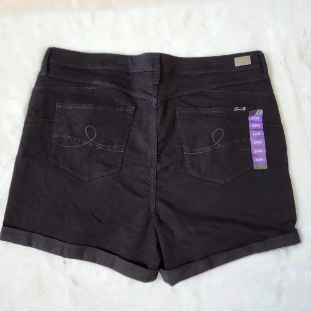 Seven7 Booty Shaper Short sz 24W Black shorts - Picture 14 of 14